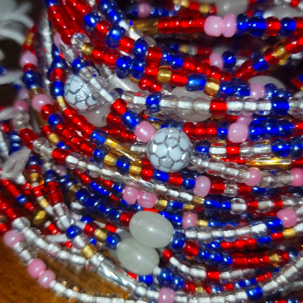 Red white and Blue Belly Chain jewelry waistbeads